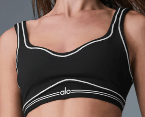 Alo Yoga Airbrush High Waist Heart Throb Bra Black White Alo Yoga Airbrush High Waist Heart Throb Bra Black White