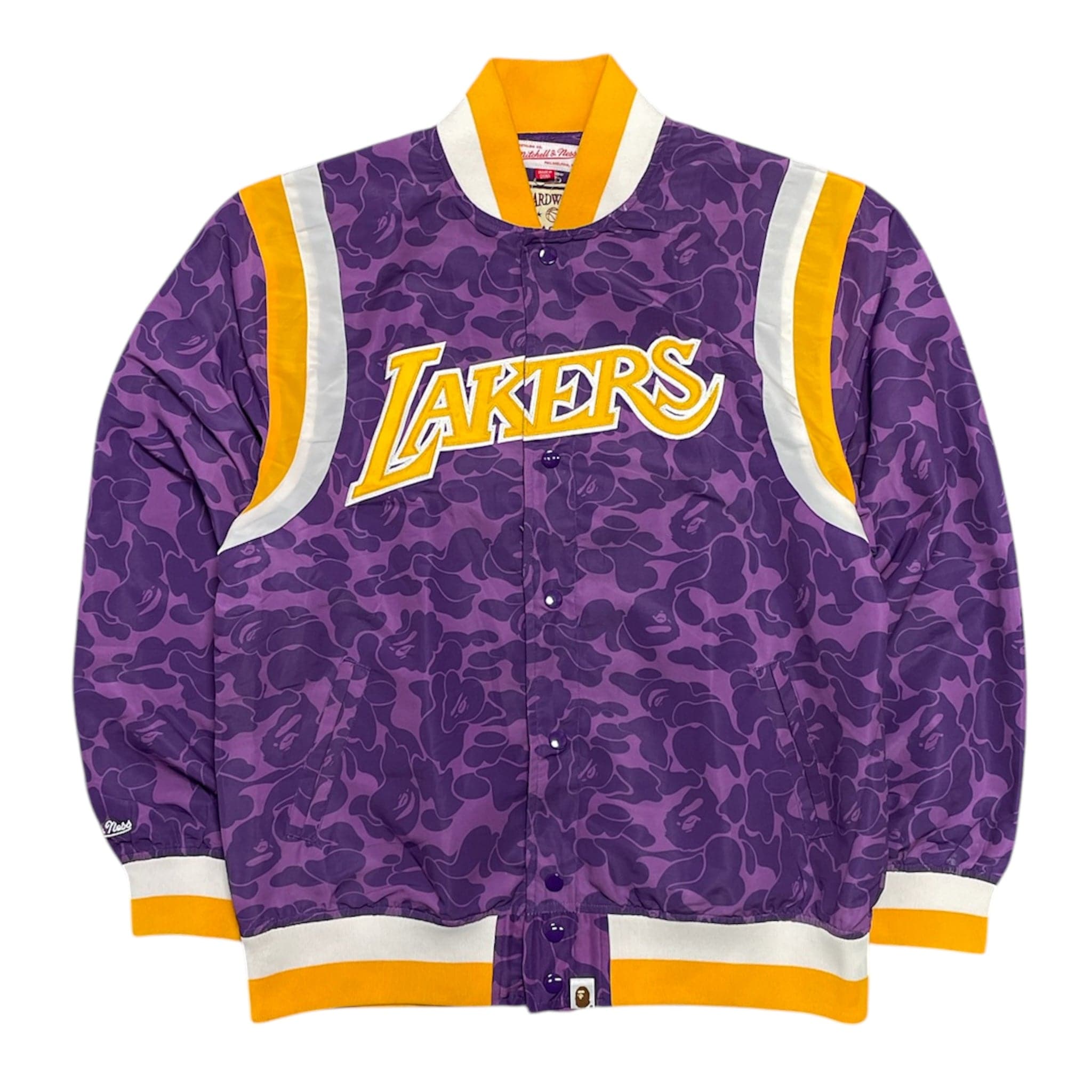 BAPE x Mitchell Ness Lakers Warm Up Jacket Purple