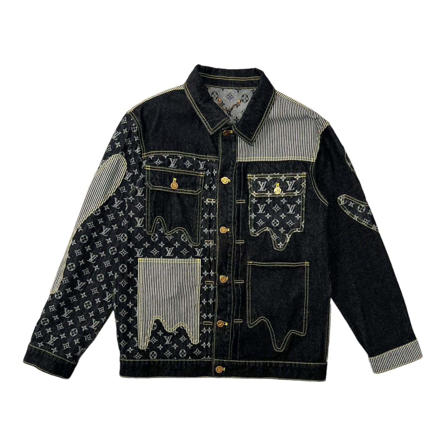 Louis Vuitton Monogram Crazy Denim Workwear Jacket BLACK. Size 50