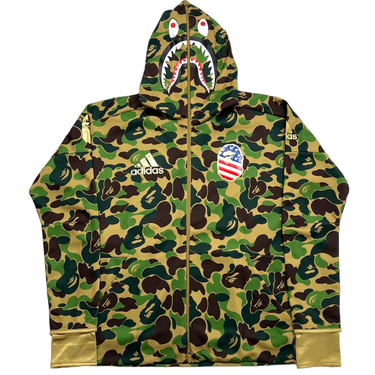 Adidas bape best sale shark hoodie