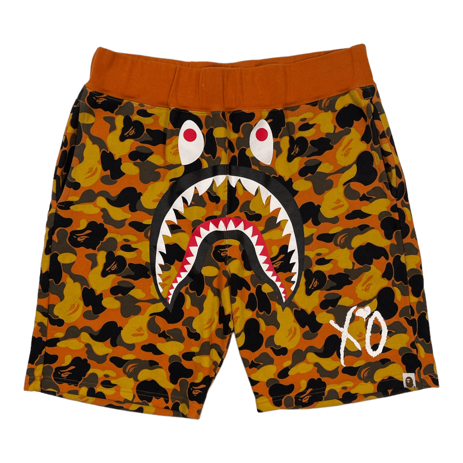 BAPE x XO Shark Sweat Shorts Orange – Origins NYC