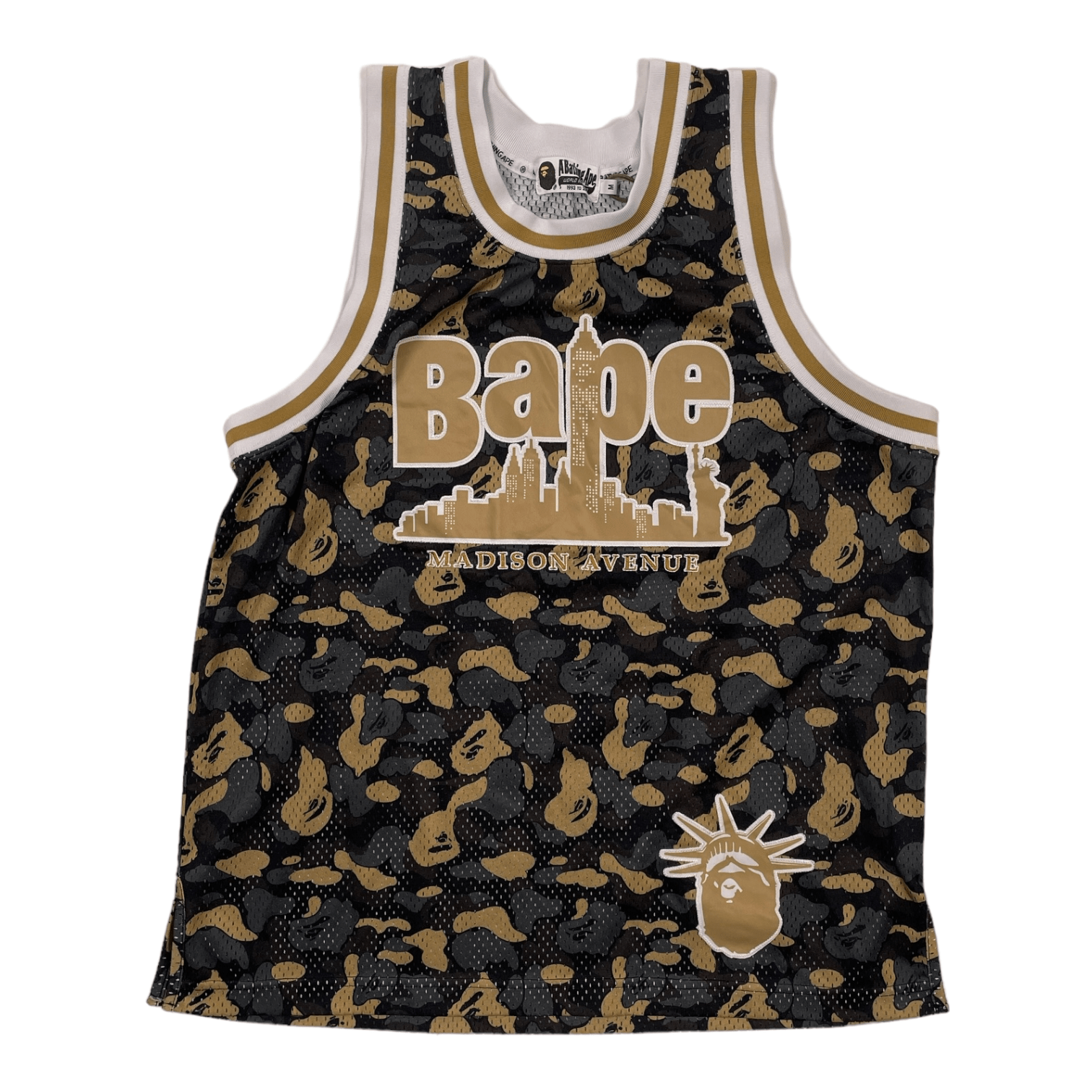 A BATHING APE BAPE HEAD BASKETBALL JERSEY WHITE – TrendsettersBoutique