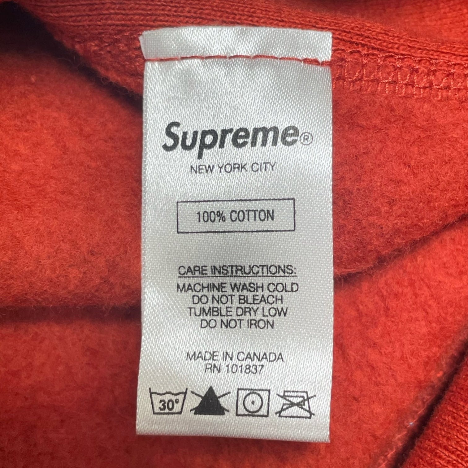 Legit Check Supreme Real Box Logo Wash Tag Supreme Rn Number