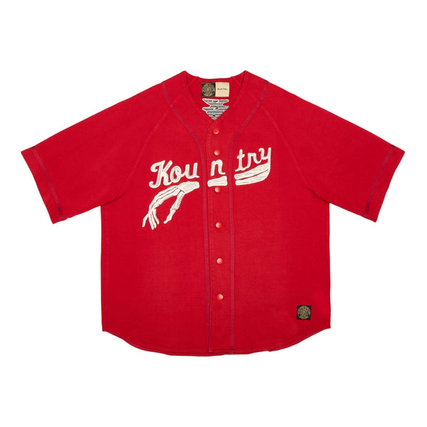 KAPITAL BASEBALL シャツ 背面刺繍 7 Kapital Embroidered Bones Logo Oversized Baseball Jersey Red White Pre