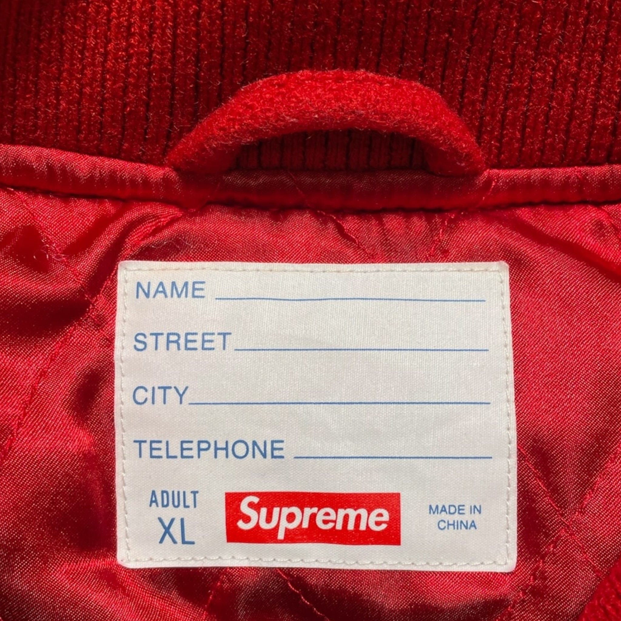 Supreme Big Logo Chenille Varsity Jacket Red