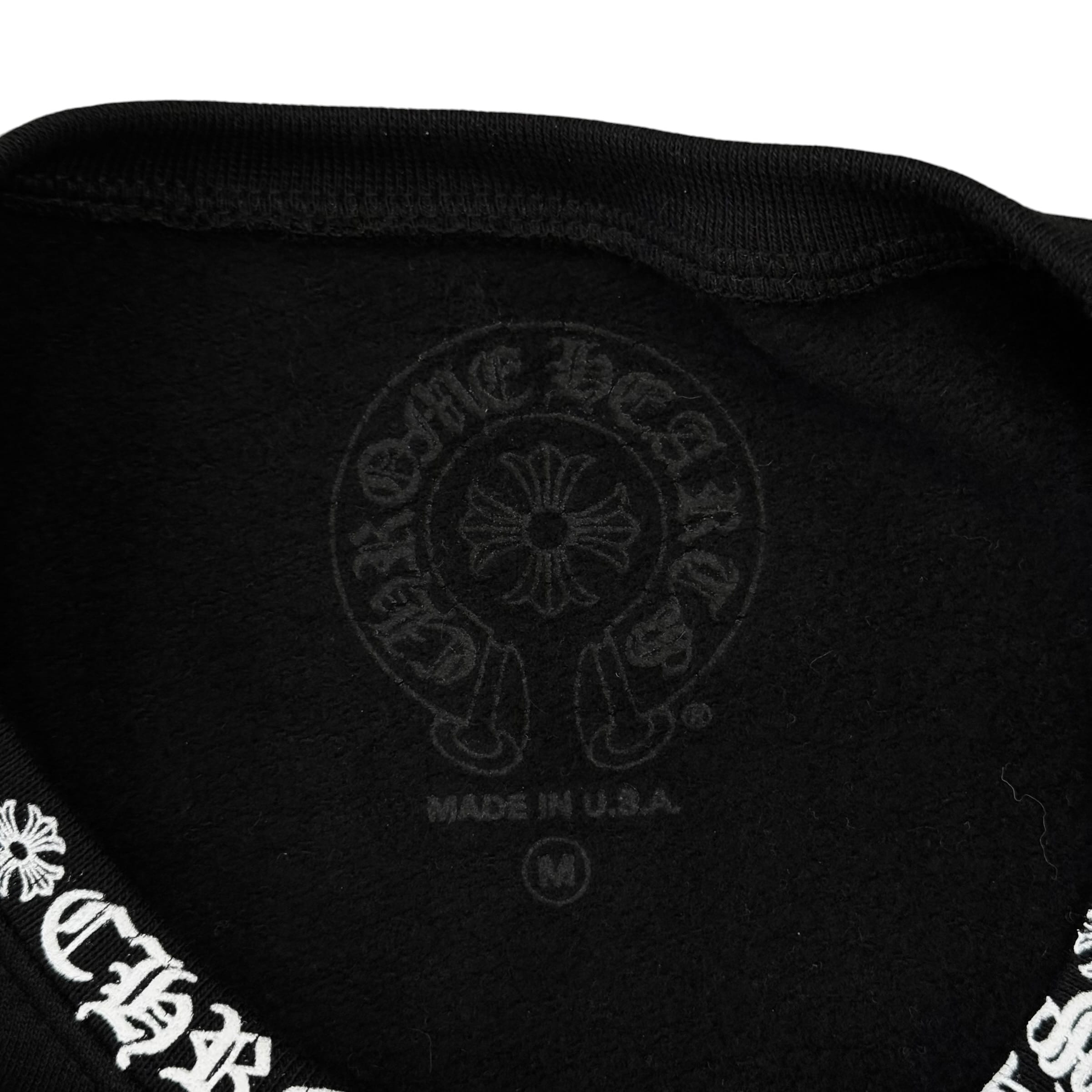 CHROME HEARTS ロゴプレート　シルバー/ブラック Chrome Hearts Harness Wide Leather Bracelet SV925 Leather Unisex
