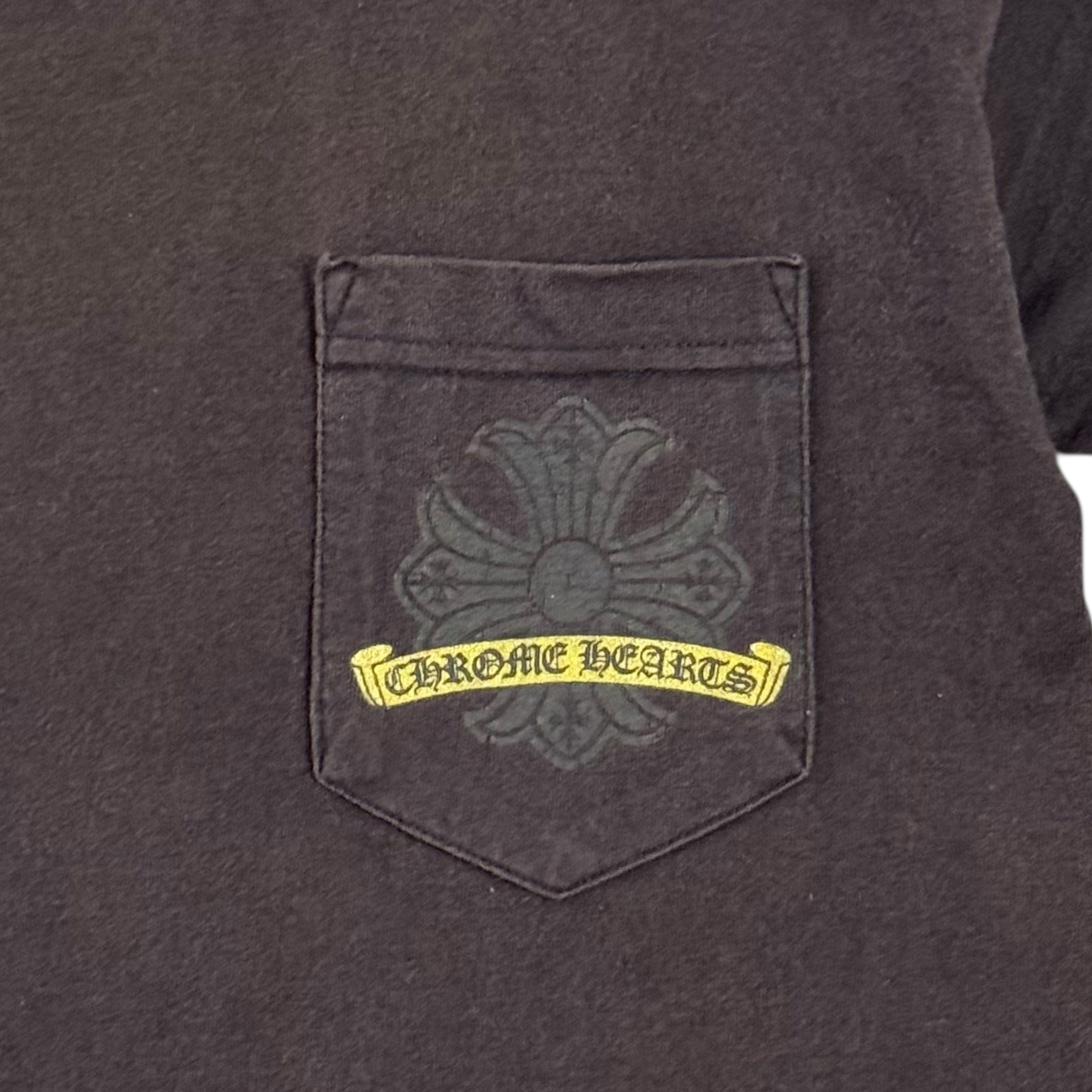 Chrome Hearts Vintage Horseshoe Logo Pocket Short Sleeve Tee Shirt Bla