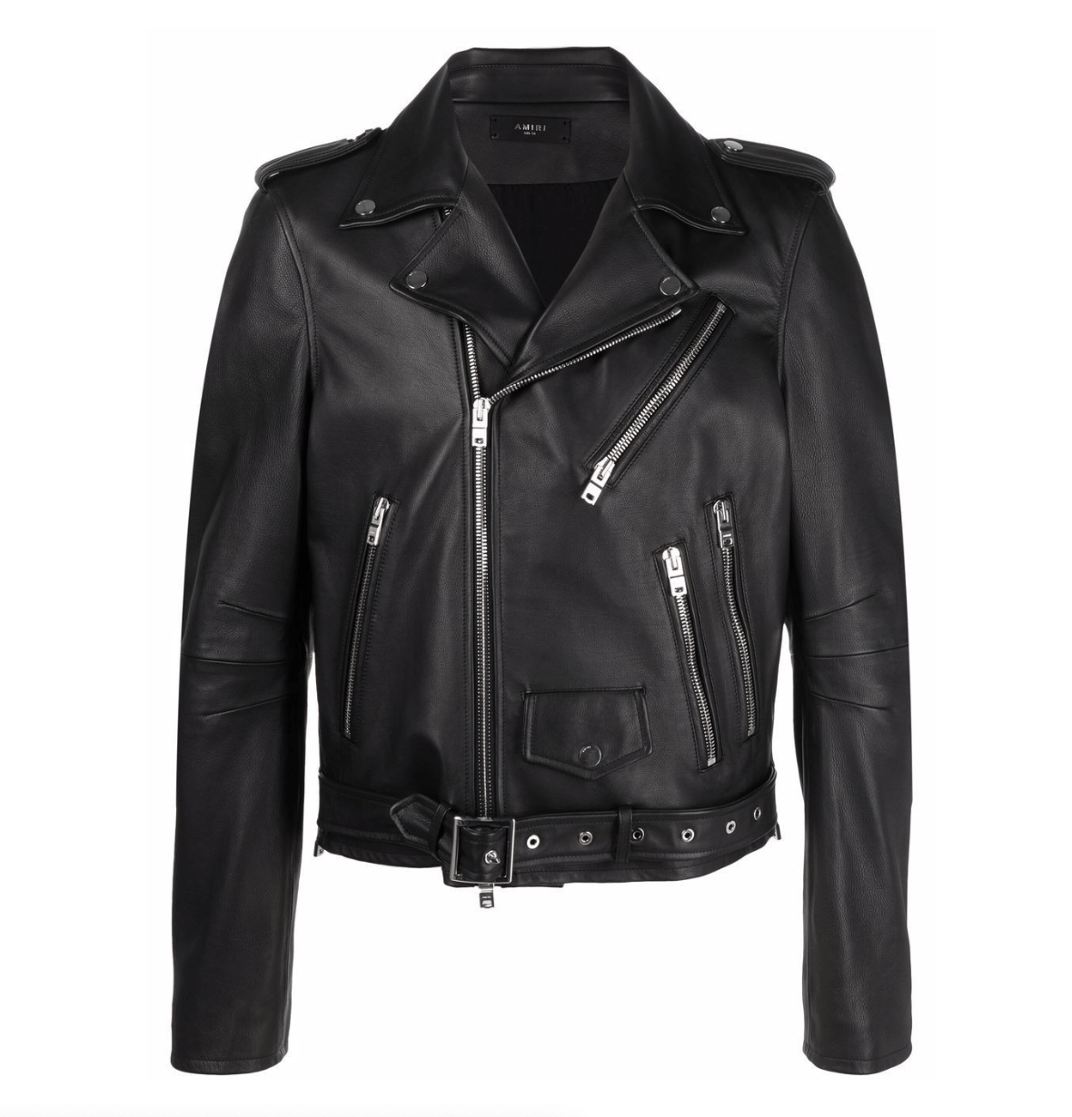 Amiri Leather Biker Jacket Black | Shop Online at best Price