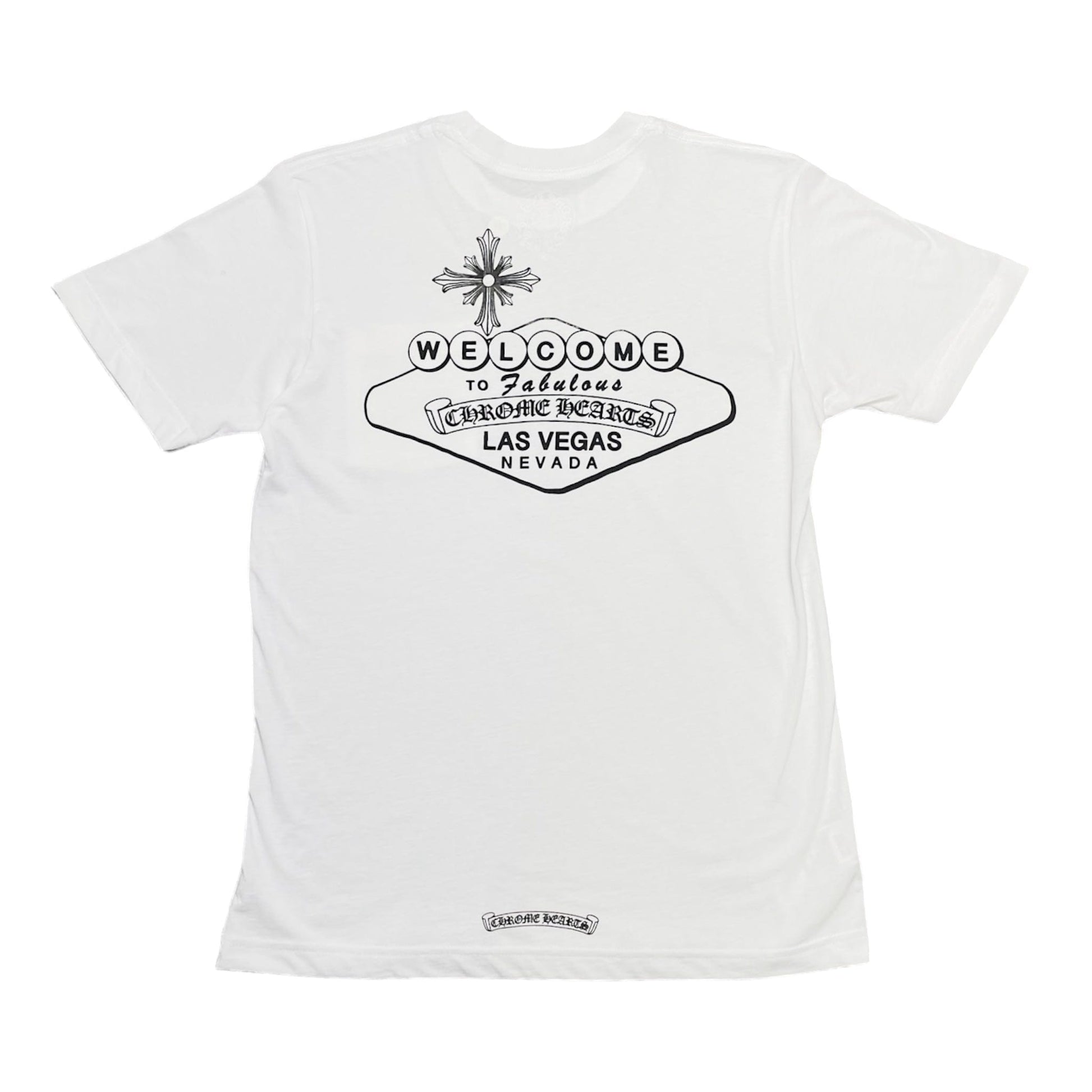 Chrome Hearts Welcome To Las Vegas Horseshoe Logo Pocket Short Sleeve Chrome Hearts Welcome To Las Vegas Horseshoe Logo Pocket Short Sleeve