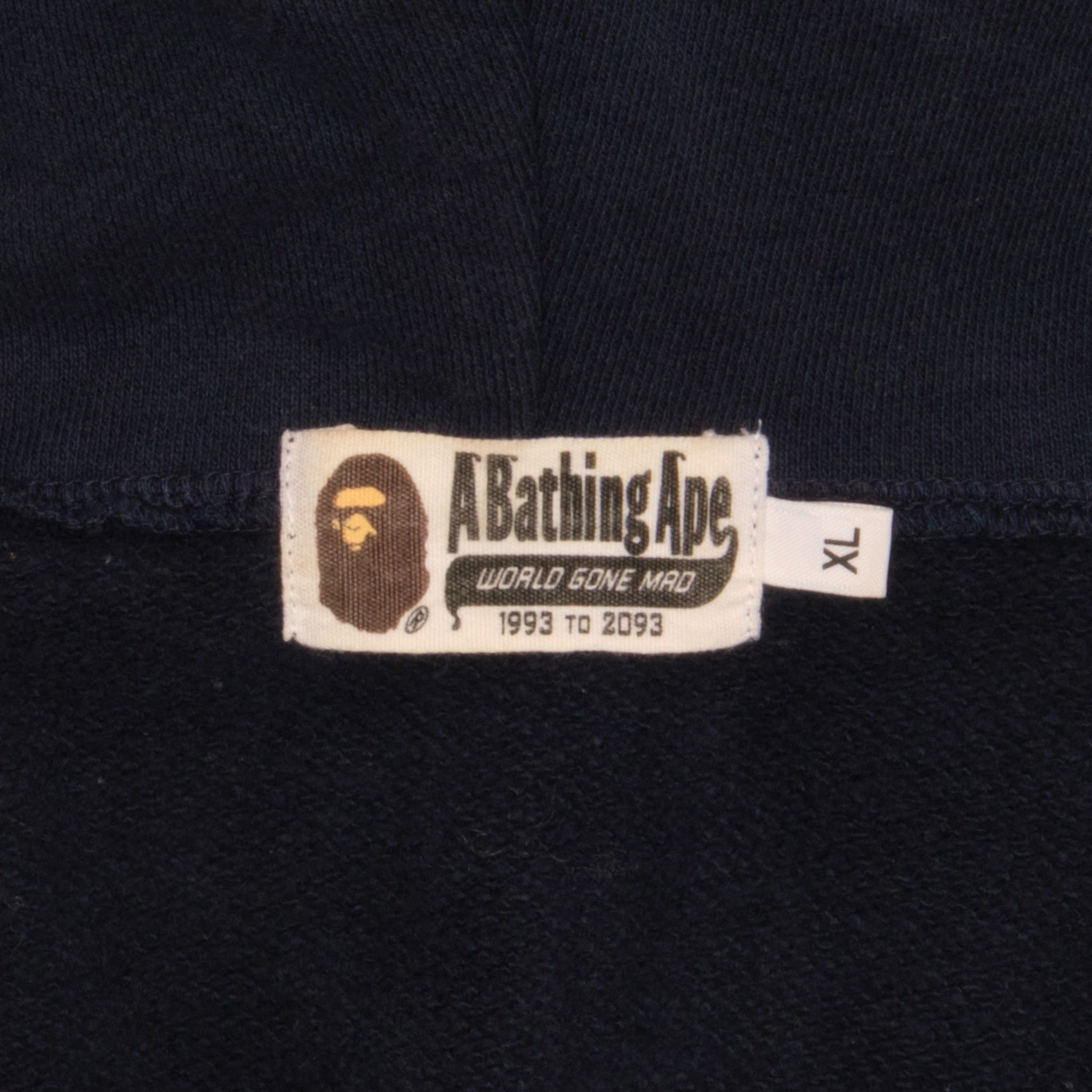 BAPE A Navy Bathing Ape Jaws shark full zip hoodie Size | eBay × M 