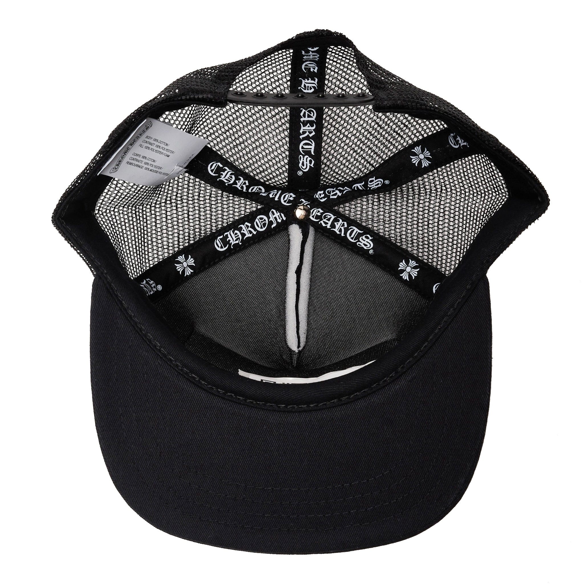 Chrome Hearts Miami Exclusive CH Patch Trucker Hat Black White