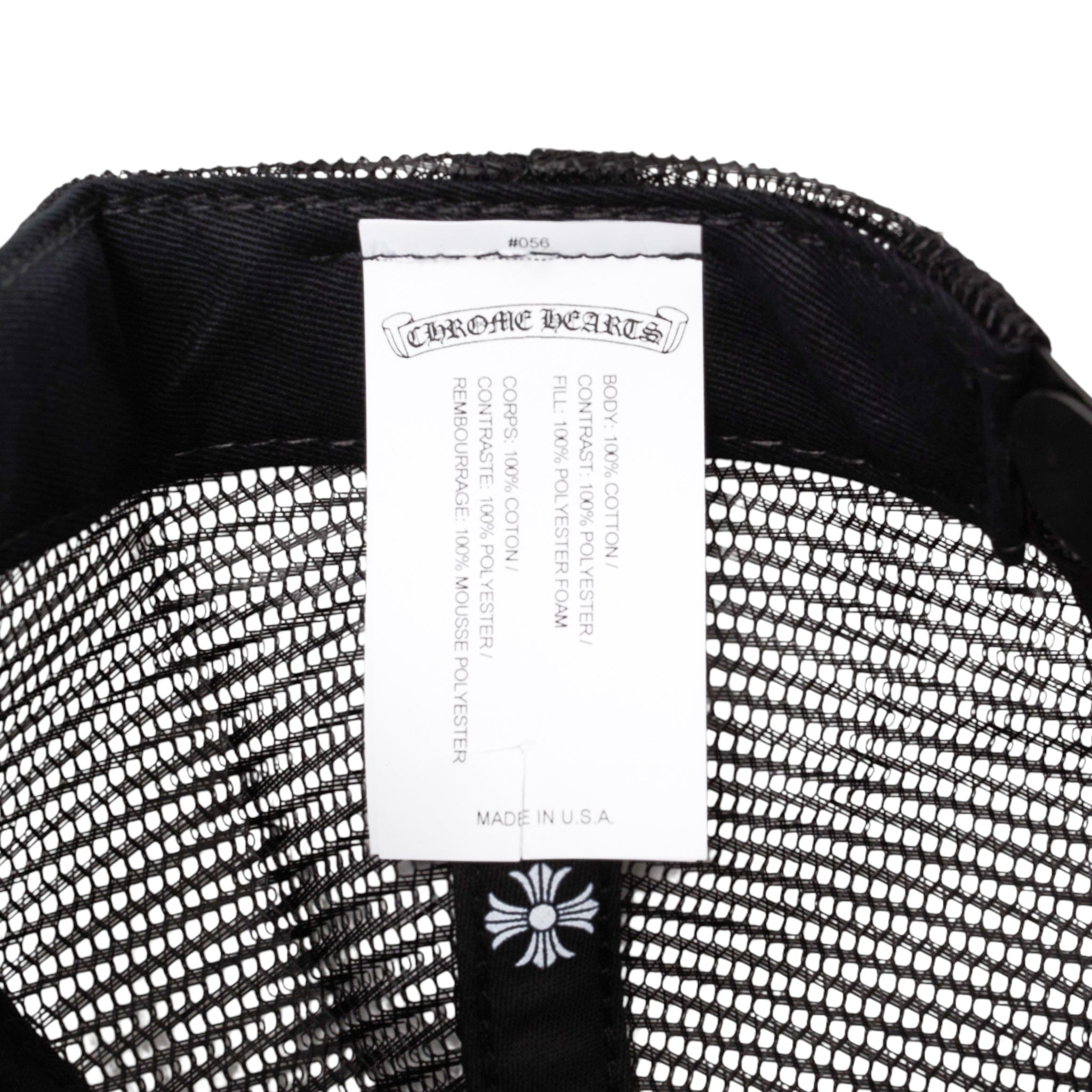 Chrome Hearts Miami Exclusive CH Patch Trucker Hat Black White