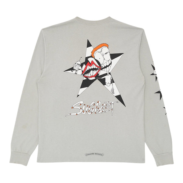 Chrome Hearts x Matty Boy Suggest Logo Long Sleeve Tee Shirt Grey Mult