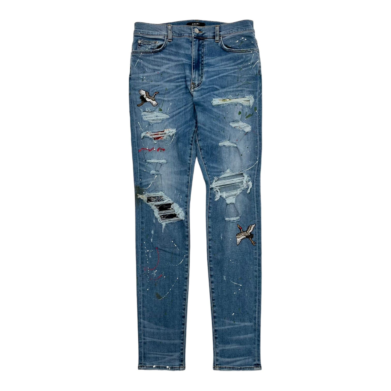 Amiri Art Patch Crane Jeans Rosebowl Pre-Owned – Origins NYC