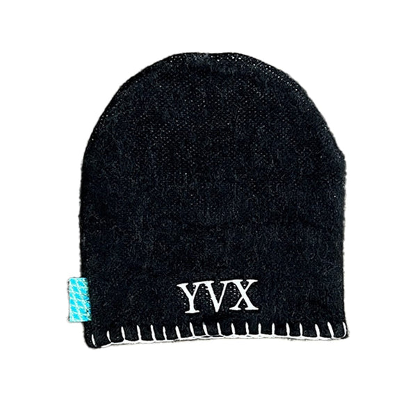 YVX Mohair Monogram Beanie Black