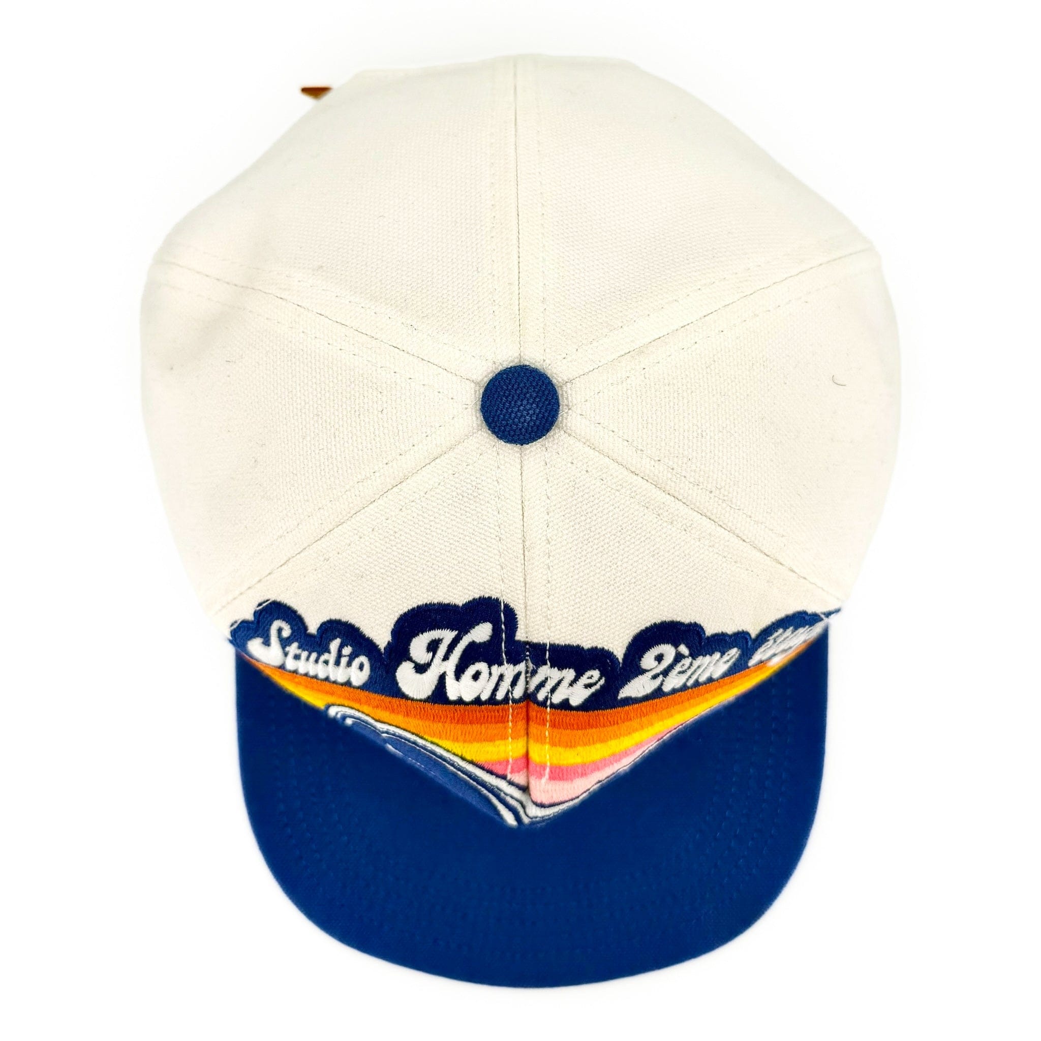 Louis Vuitton Embroidered Rainbow Logo Baseball Hat White Blue Multi P