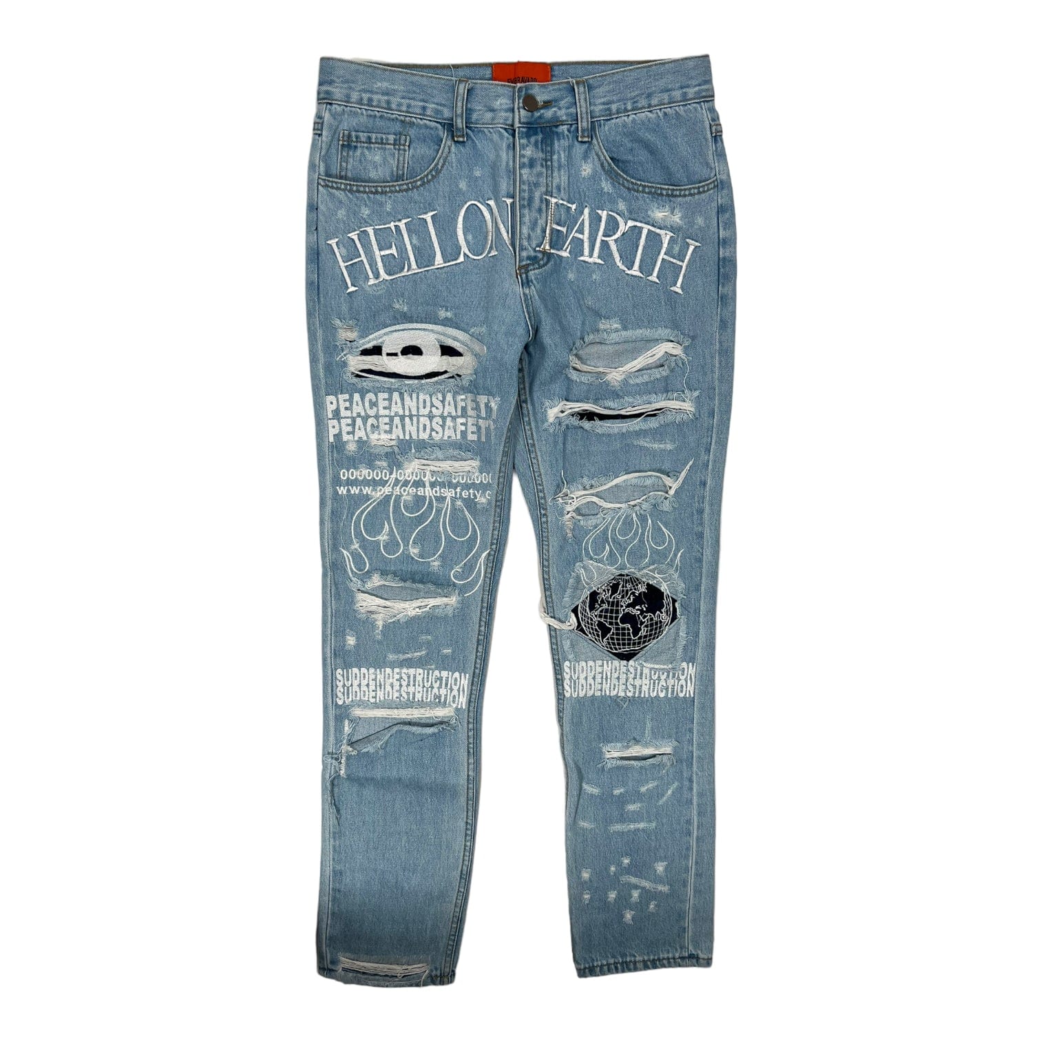 Who Decides War by MRDR BRVDO Hell On Earth Jeans Indigo Pre-Owned ...