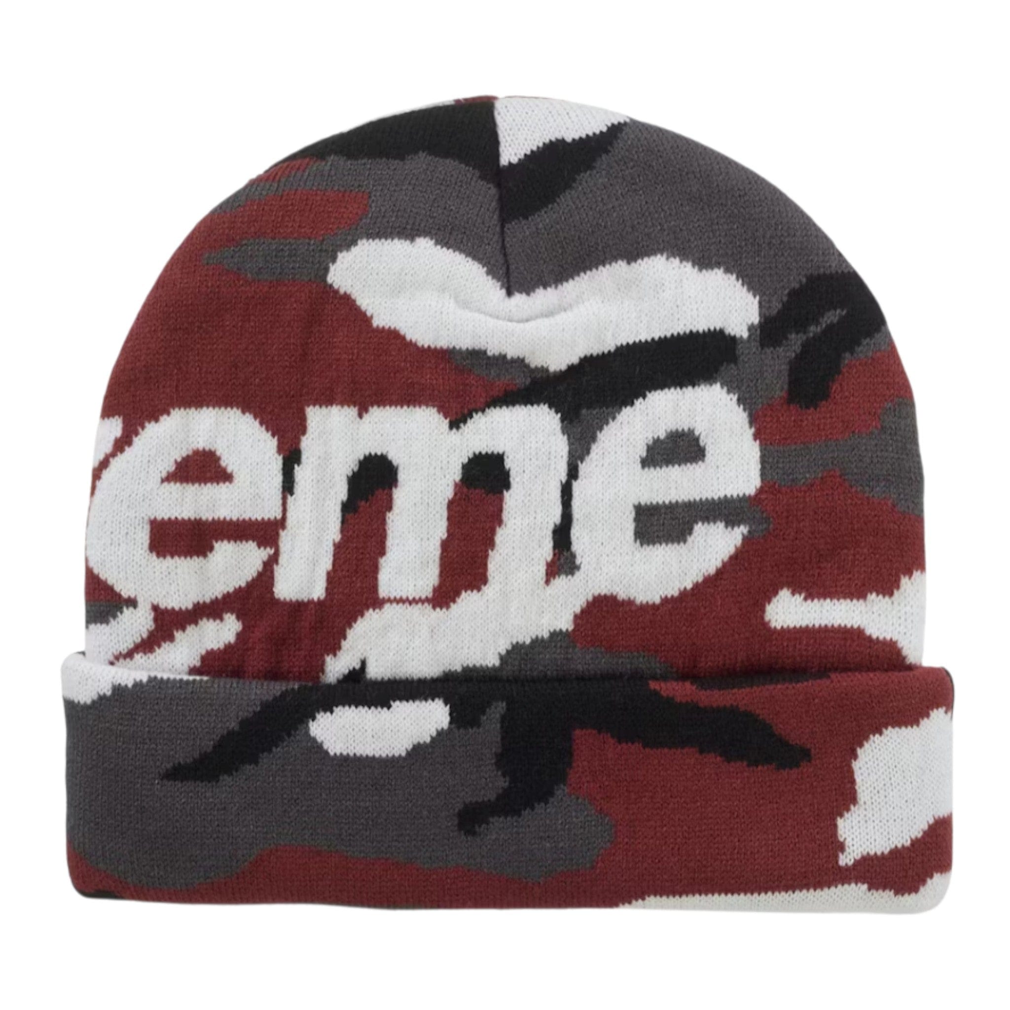 Supreme Camo Big Logo Beanie Red Camo
