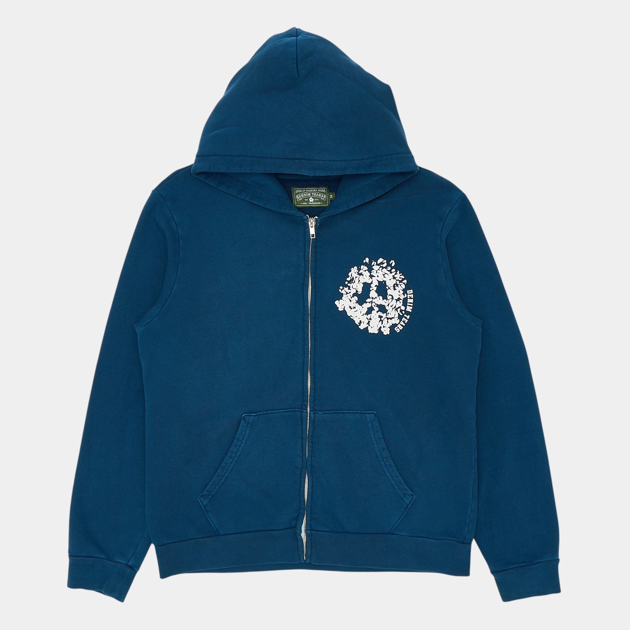 DENIM TEARS 刺繍ロゴパーカー ネイビー Denim Tears The Cotton Wreath Sweatshirt パーカー フーディ