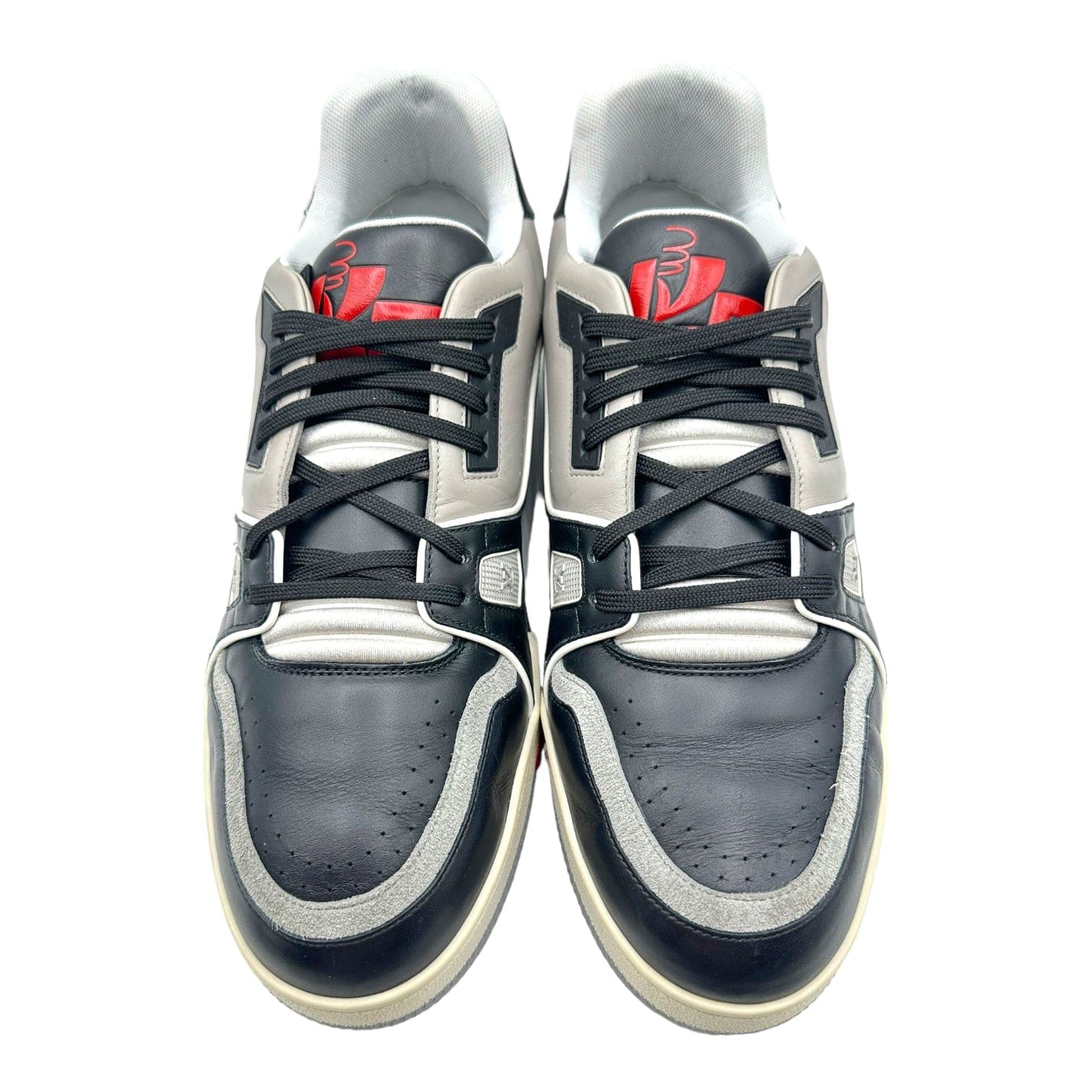 Pre-owned Louis Vuitton Lv Trainer Sneaker Low Black Grey In Black/grey
