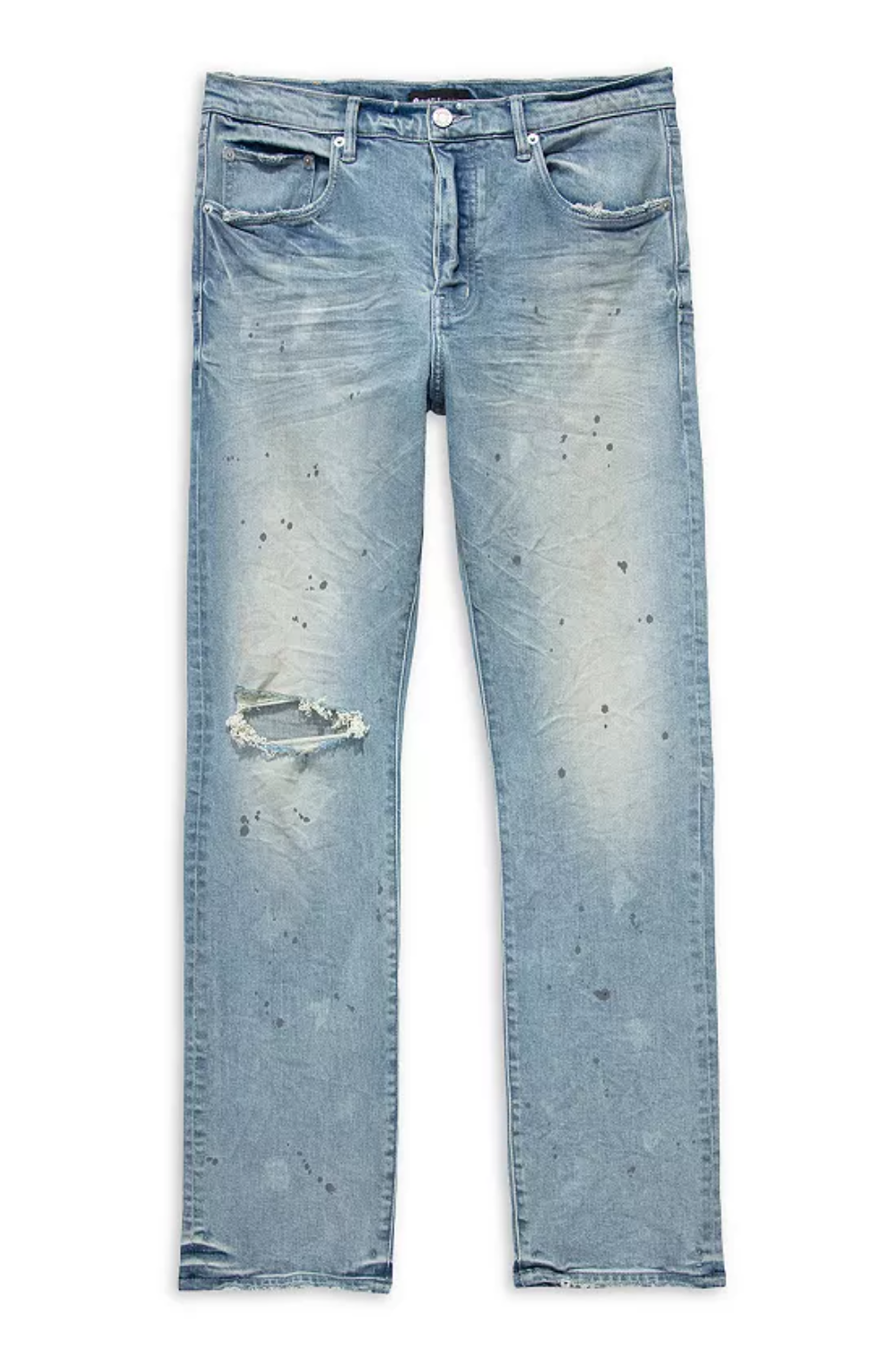 Purple Brand P005 Straight Leg Jeans Light Indigo Acid Bleach