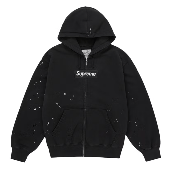 トップス Supreme mm6 Margiela Box Logo Sweatshirt Supreme MM6 Maison Margiela Box Logo Zip Up Hooded Sweatshirt Black