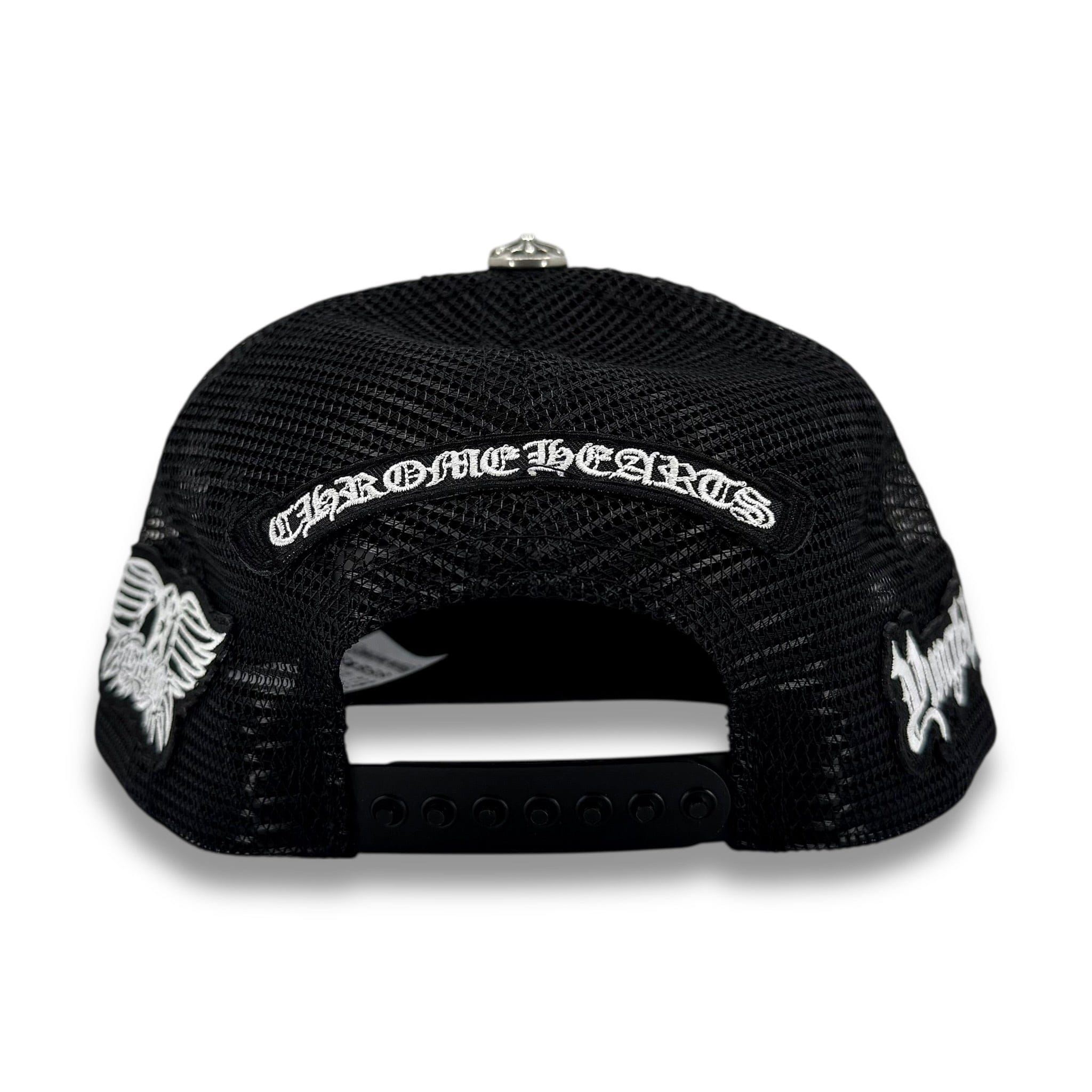 CHROME HEARTS× AEROSMITH× YUNGBLUDキャップ Chrome Hearts x Foti x Yungblud Aerosmith Trucker Hat Black White