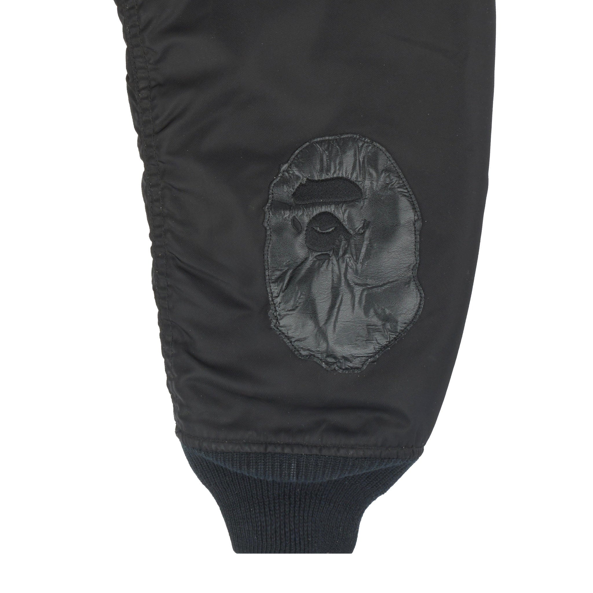 BAPE x Mastermind Japan Leather Patch MA-1 Bomber Jacket Black Black P