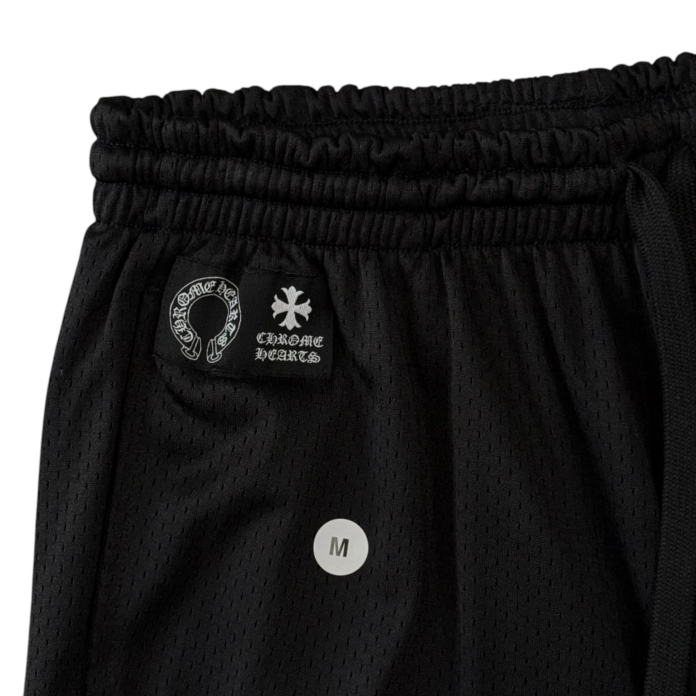 Chrome Hearts Sports Mesh Varsity Shorts Black Silver