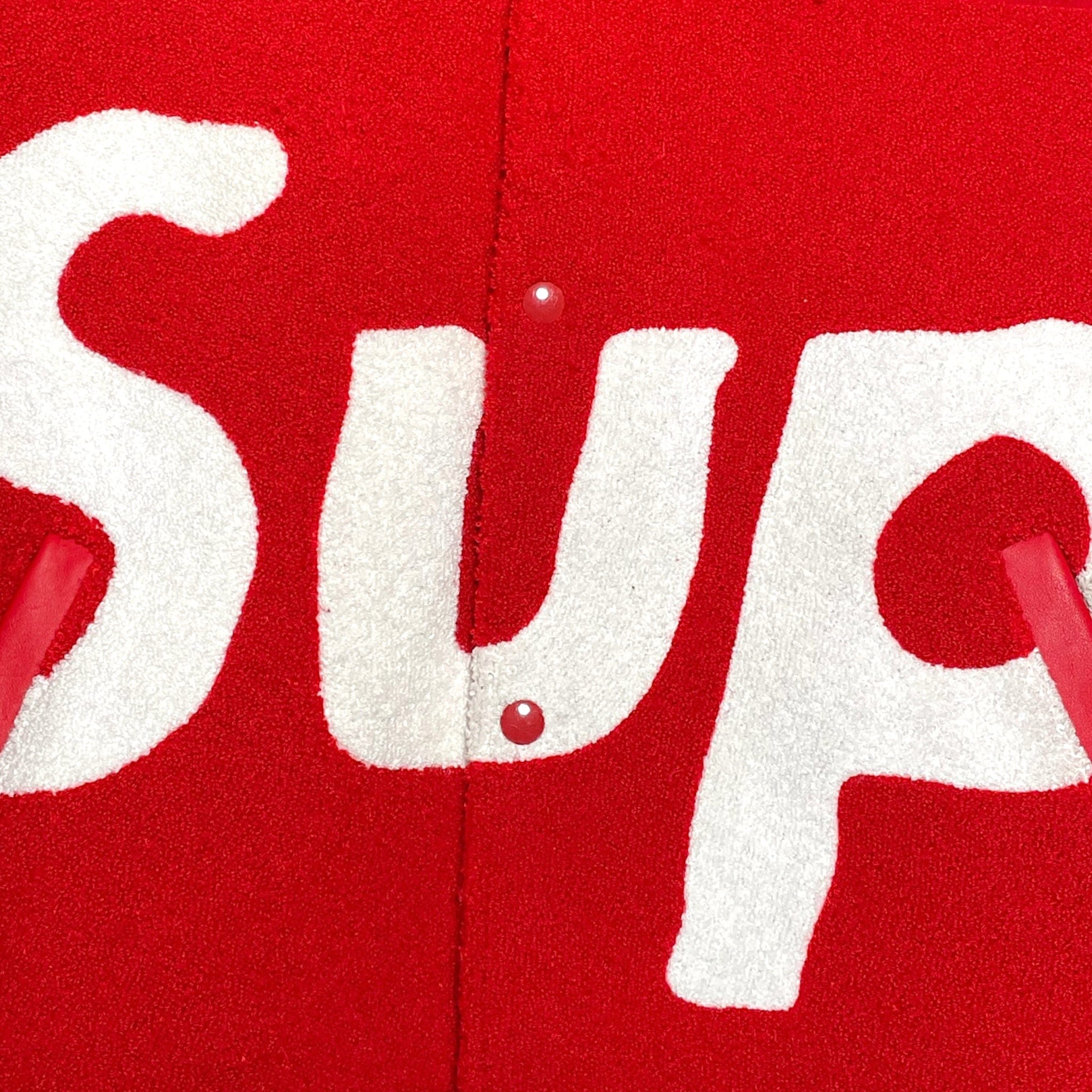 Supreme Big Logo Chenille Varsity Jacket Red