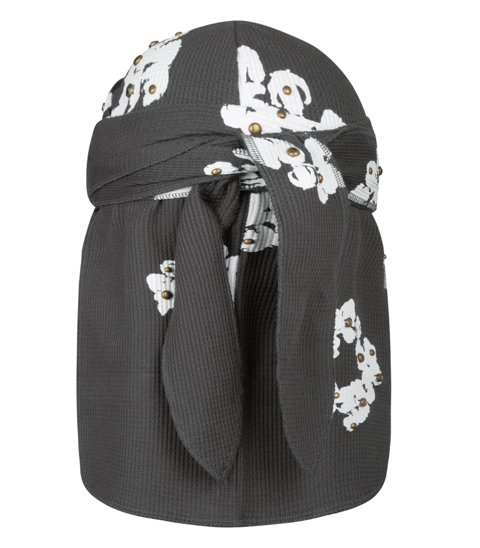 Denim Tears Rhinestone Cotton Wreath Durag Vintage Black