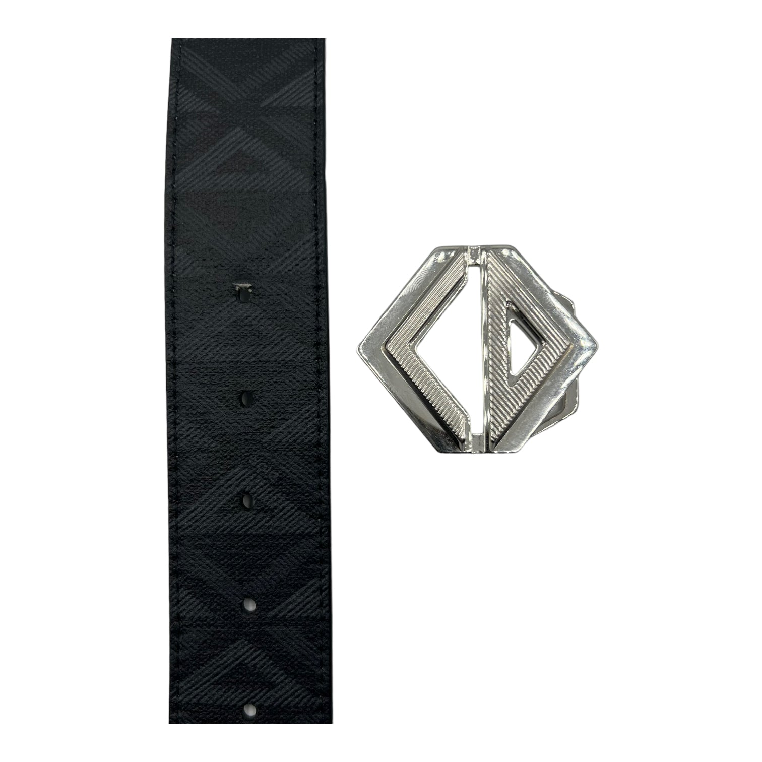 Reversible Belt Strap Black CD Diamond Canvas and Smooth Calfskin, 40 MM