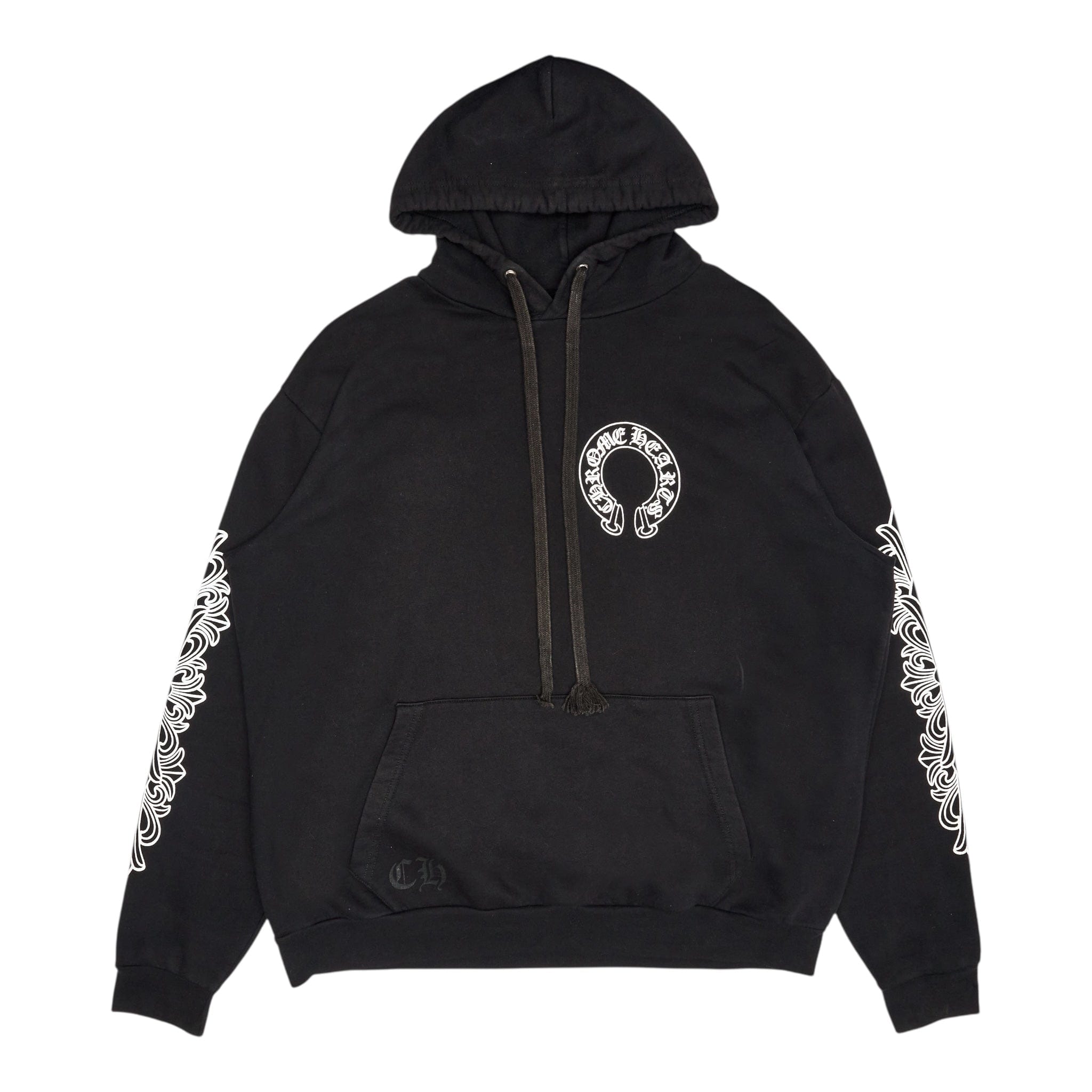 パーカー・フーディ Chrome Hearts Horse Shoe Floral Hoodie Black Chrome Hearts】Horse Shoe Floral Hoodie☆フーディ☆Black