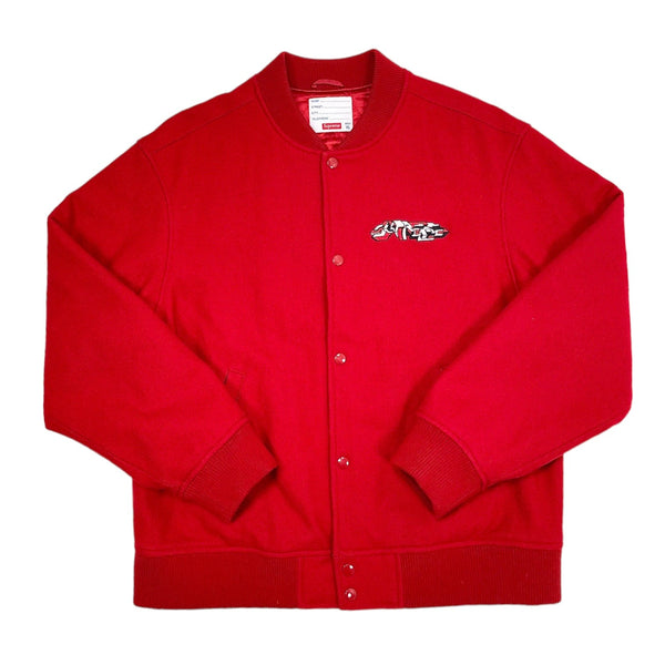 Supreme Delta Logo Varsity Jacket Red Pre-Owned