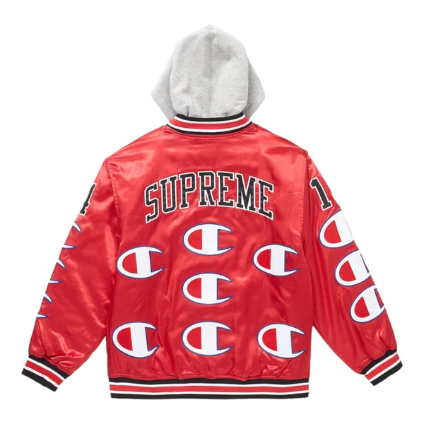 ジャケット・アウター Supreme run Satin Hooded Varsity Jk Supreme Homerun Satin Hooded Varsity Jacket (SS25) - $288