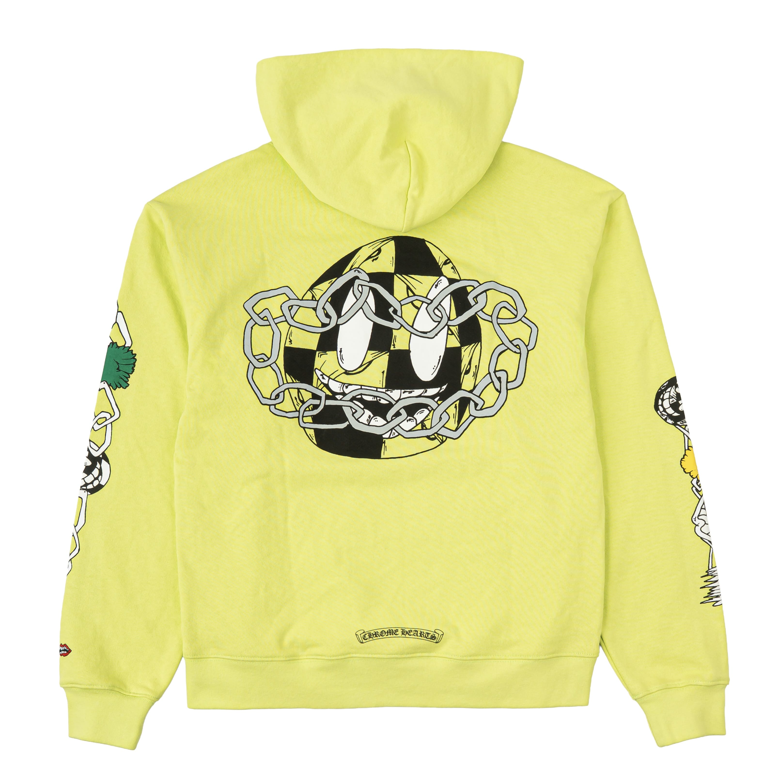 Chrome Hearts x Matty Boy Chain Link Logo Hooded Sweatshirt Volt Green