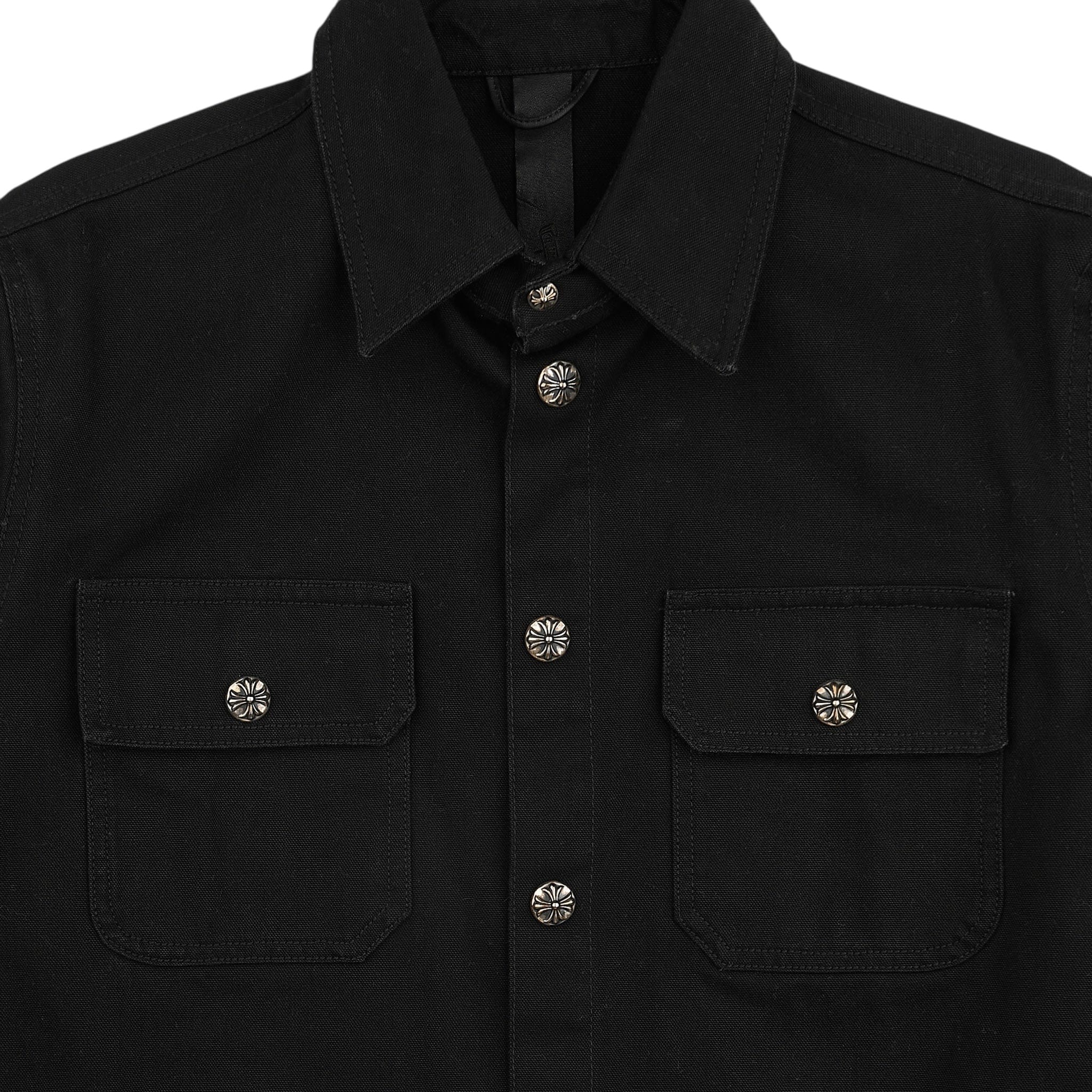 クロムハーツ CHプラス WORK DOG シャツ Chrome Hearts Work Dog Button Up Shirt Jacket Black
