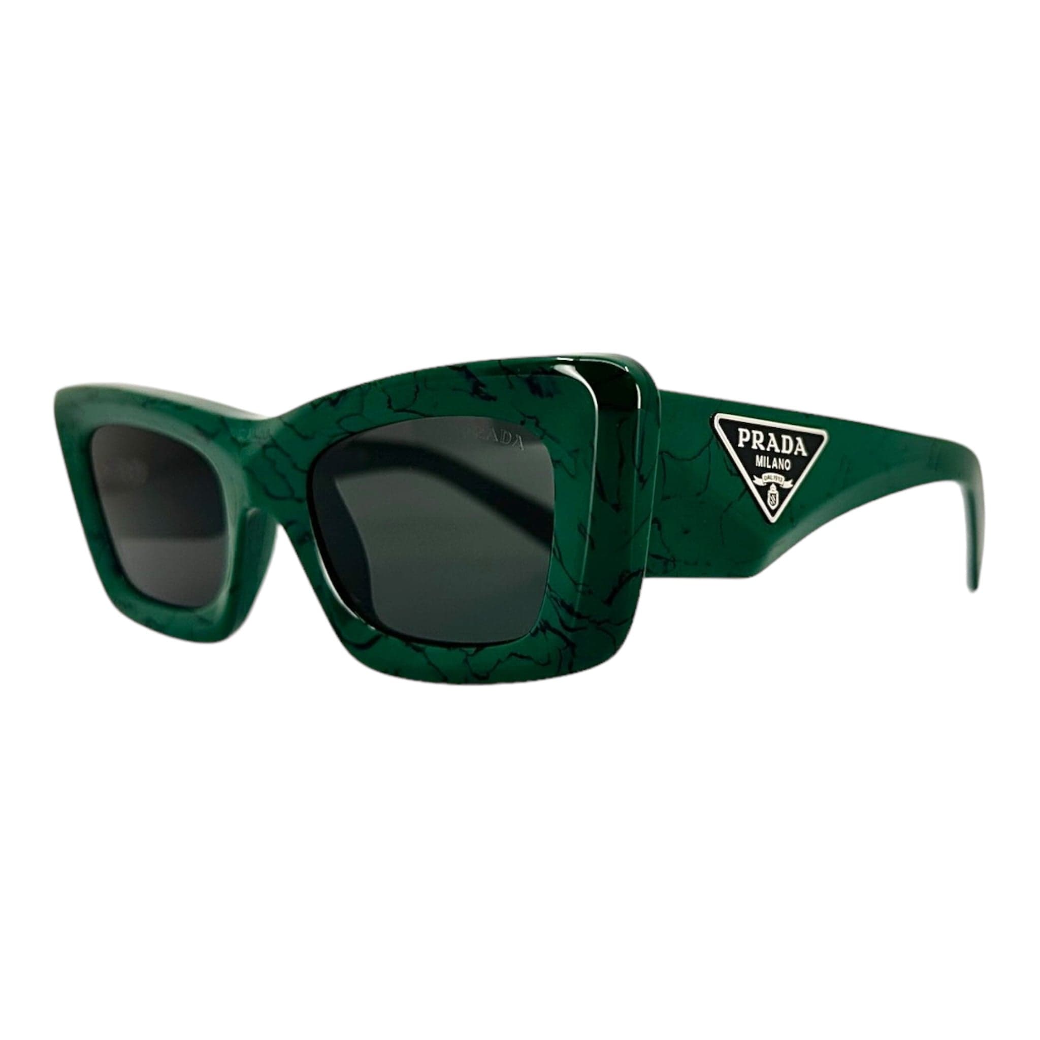 Prada Symbole Glasses Marbleized Green