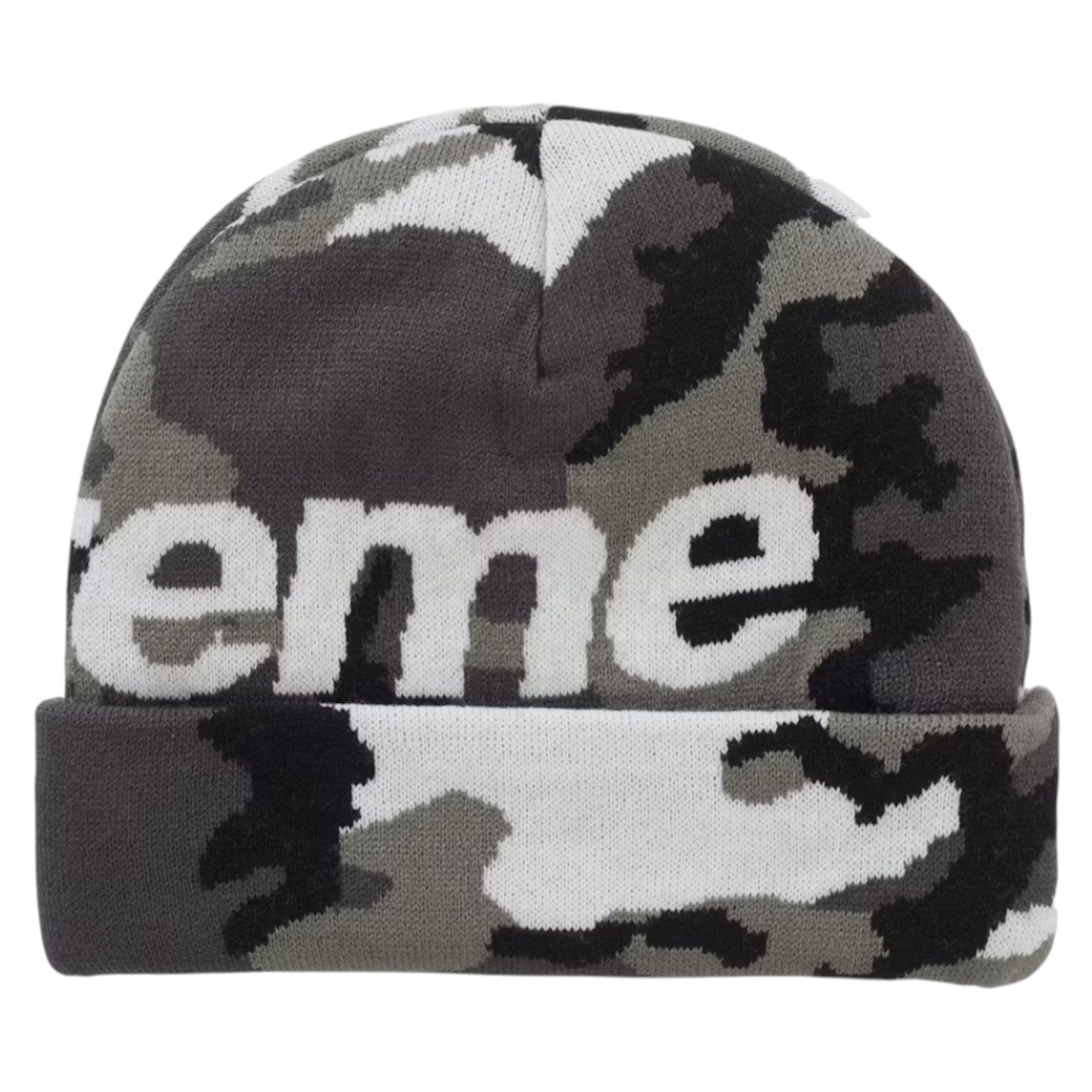 Supreme Camo Big Logo Beanie Snow Camo