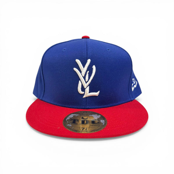 Opium Embroidered YVL Logo Fitted Hat Red Blue White