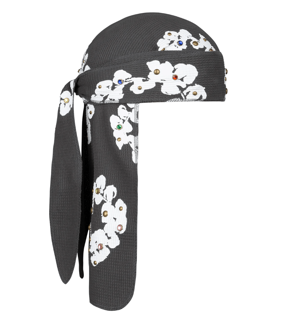 DENIM TEARS Rhinestone Du Rag ダークグレー Denim Tears Rhinestone Cotton Wreath Durag Vintage Black