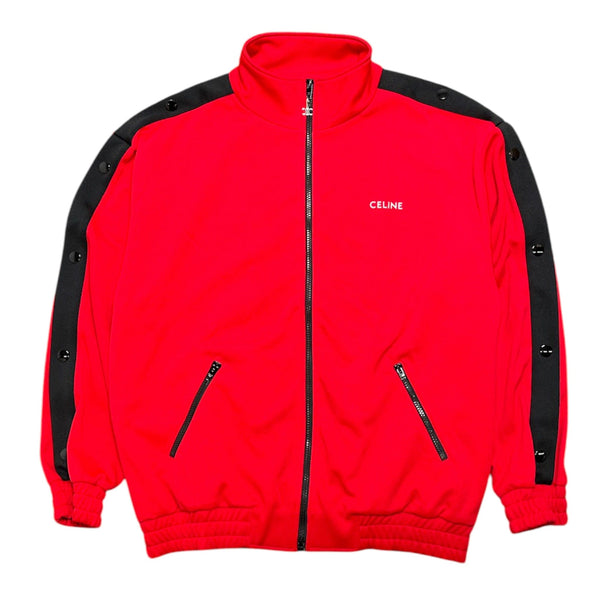 CELINE レッド ジップ トラックジャケット Celine Double Face Track Jacket Red Black