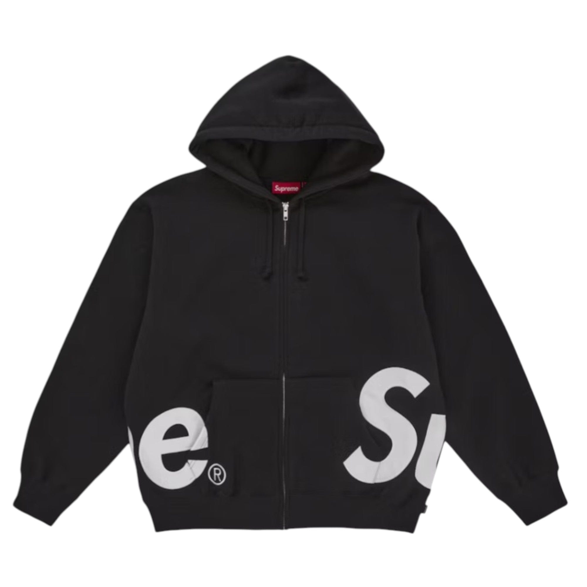 Supreme Big Logo Zip Up Hooded Sweatshirt Black Supreme Big Logo Zip Up Hooded Sweatshirt Black