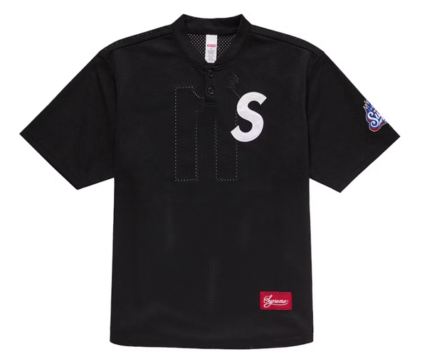 Supreme S Logo Baseball Henley Jersey Black