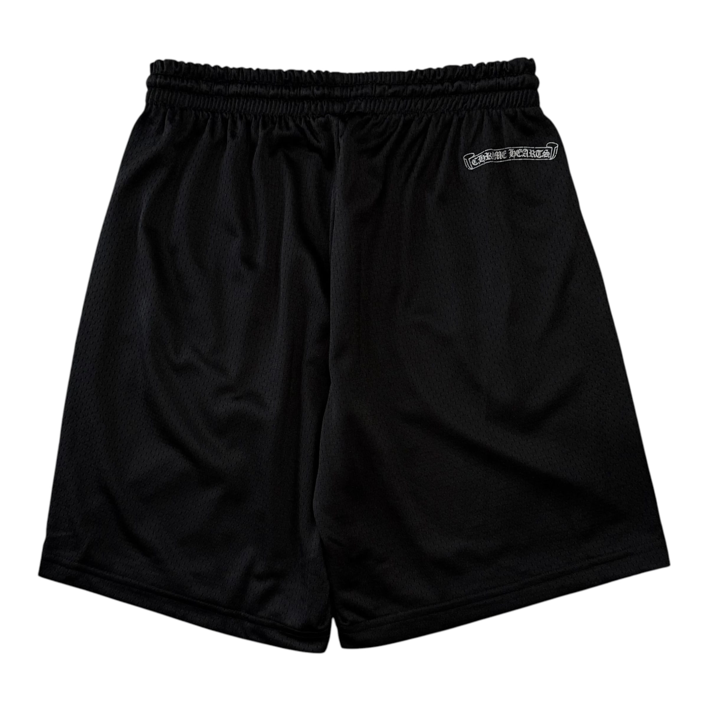 Chrome Hearts Sports Mesh Varsity Shorts Black Silver