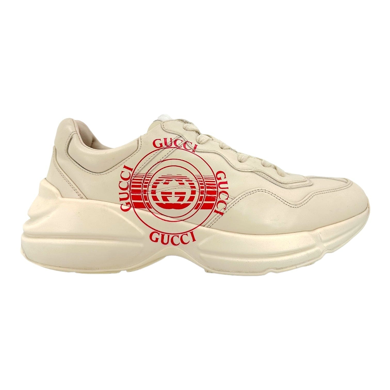 Gucci Rython Disk Gucci Rhyton Interlocking Disk Logo Sneaker Cream Pre-Owned