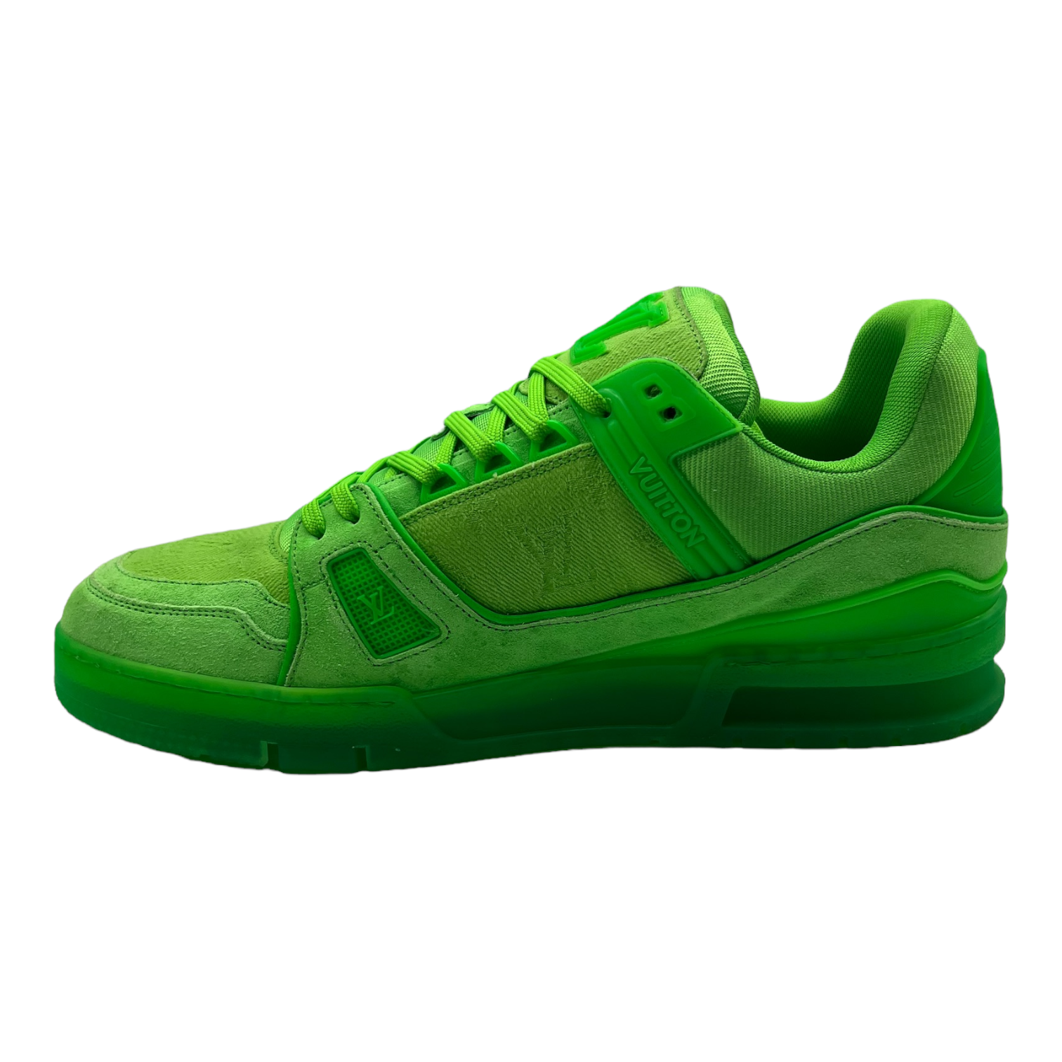Louis Vuitton Trainer 'Green Monogram' is available now at originsnyc.com