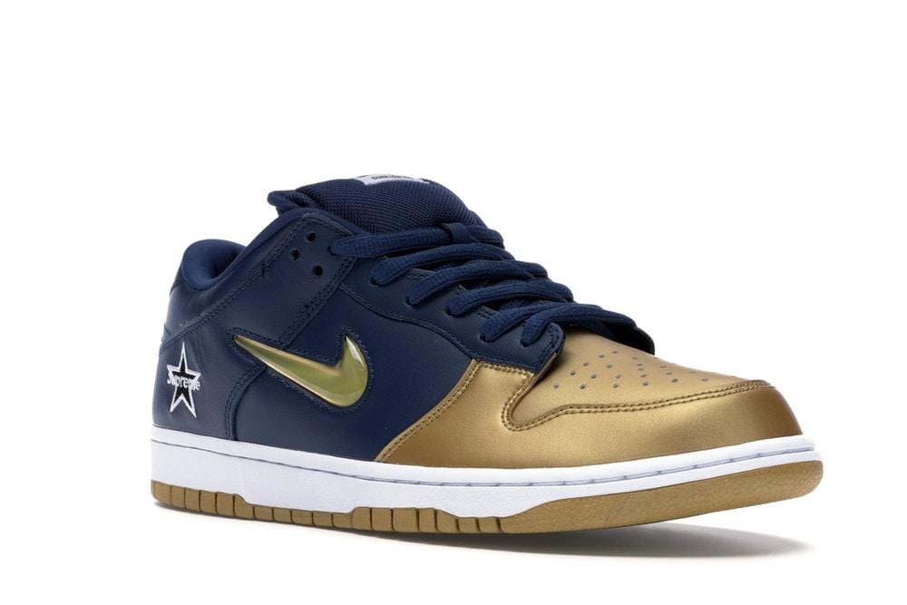 Nike SB Dunk Low Supreme Jewel Swoosh Gold